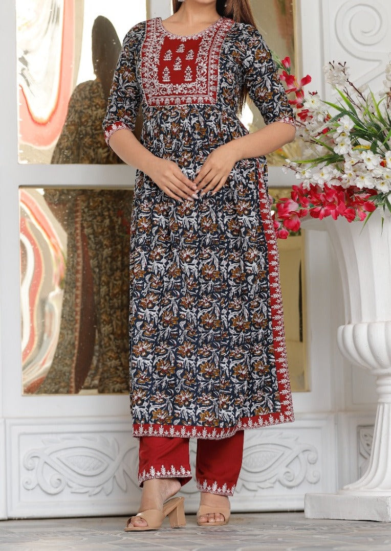 From Naira Cut Family- Rayon Kurti Set