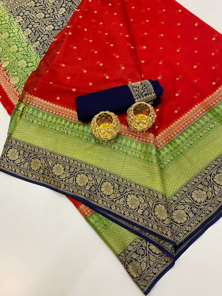 Banarasi Semi Georgette Soft Silk  Saree