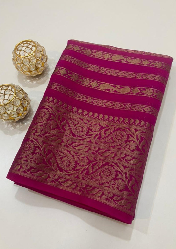 Banarasi Semi Georgette Soft Silk  Saree