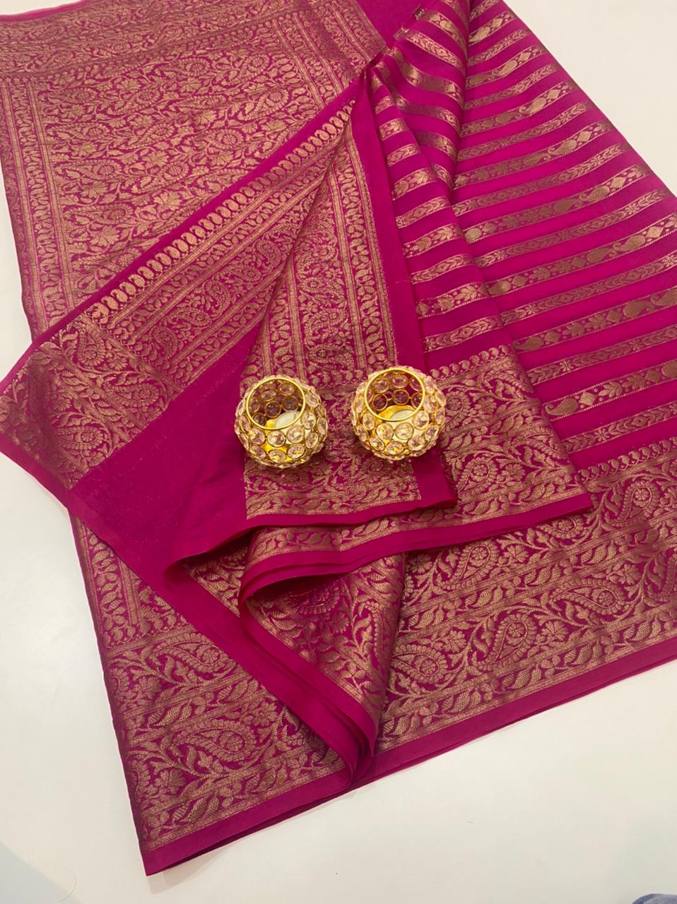 Banarasi Semi Georgette Soft Silk  Saree