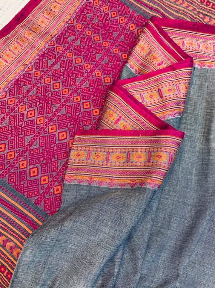 Assam Khadi Jamdani Saree