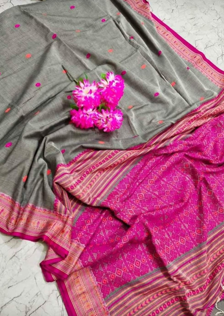 Assam Khadi Jamdani Saree