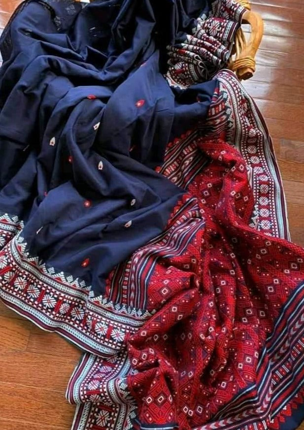 Assam Khadi Jamdani Saree