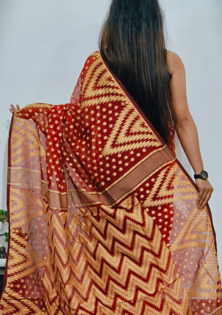 Rojnamcha Bengal Dhakai Jamdani Saree