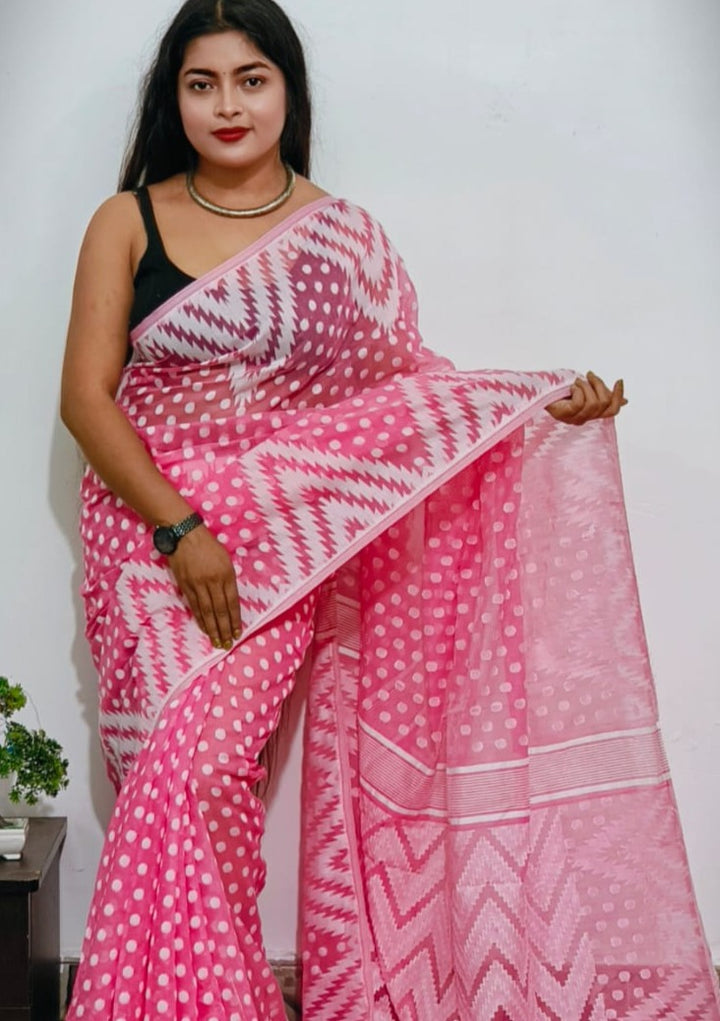 Rojnamcha Bengal Dhakai Jamdani Saree