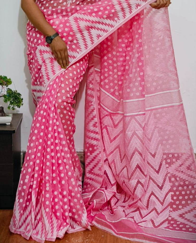 Rojnamcha Bengal Dhakai Jamdani Saree