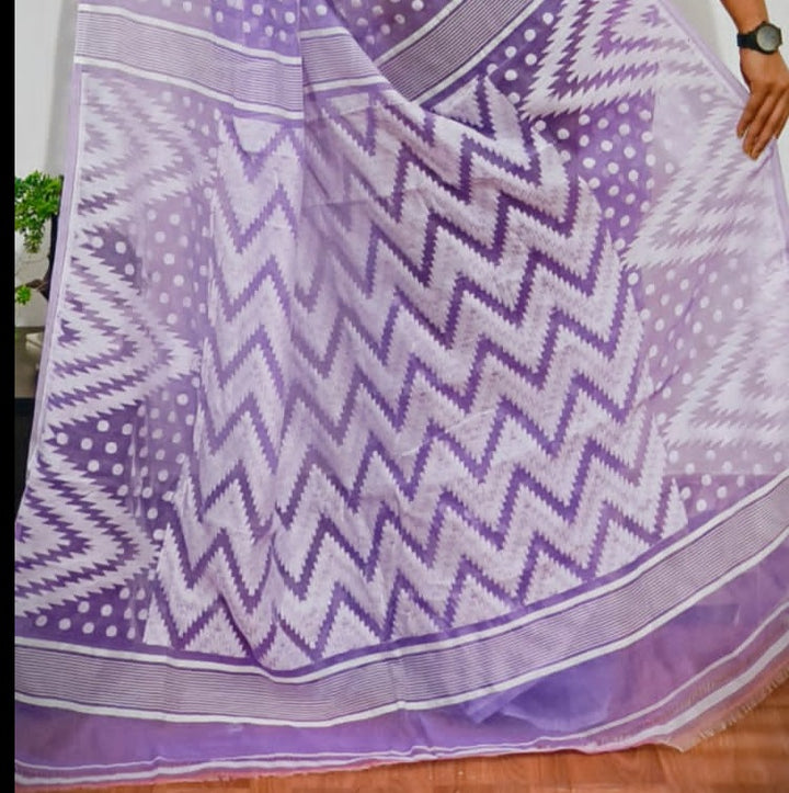 Rojnamcha Bengal Dhakai Jamdani Saree