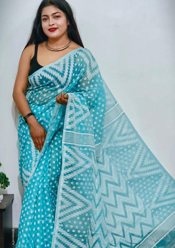 Rojnamcha Bengal Dhakai Jamdani Saree