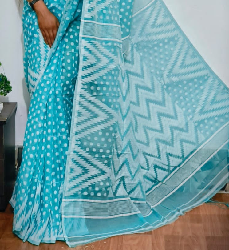 Rojnamcha Bengal Dhakai Jamdani Saree