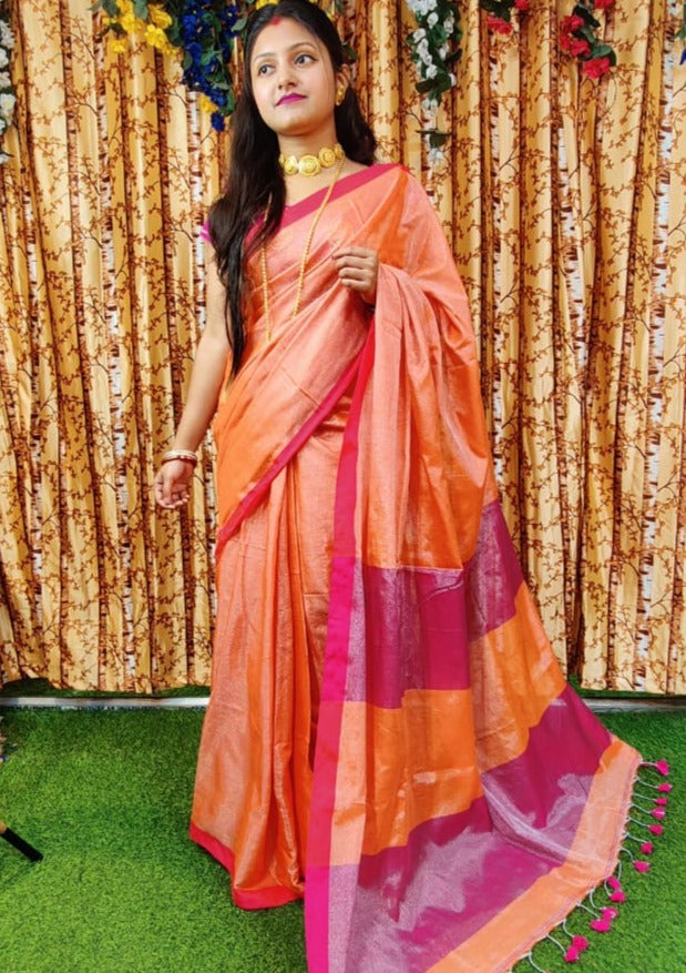 Bengal Tissue Khadi Saree
