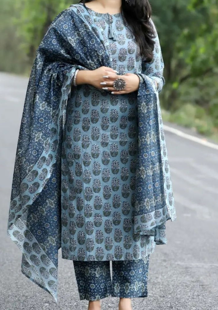 Dusty Blue Kurti Set