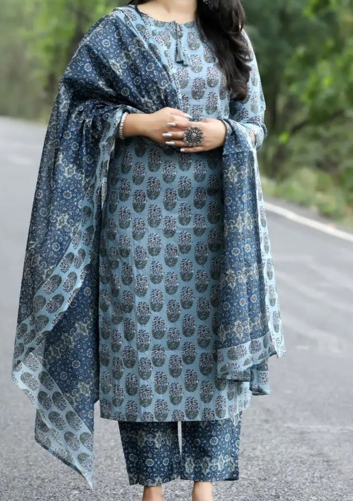 Dusty Blue Kurti Set