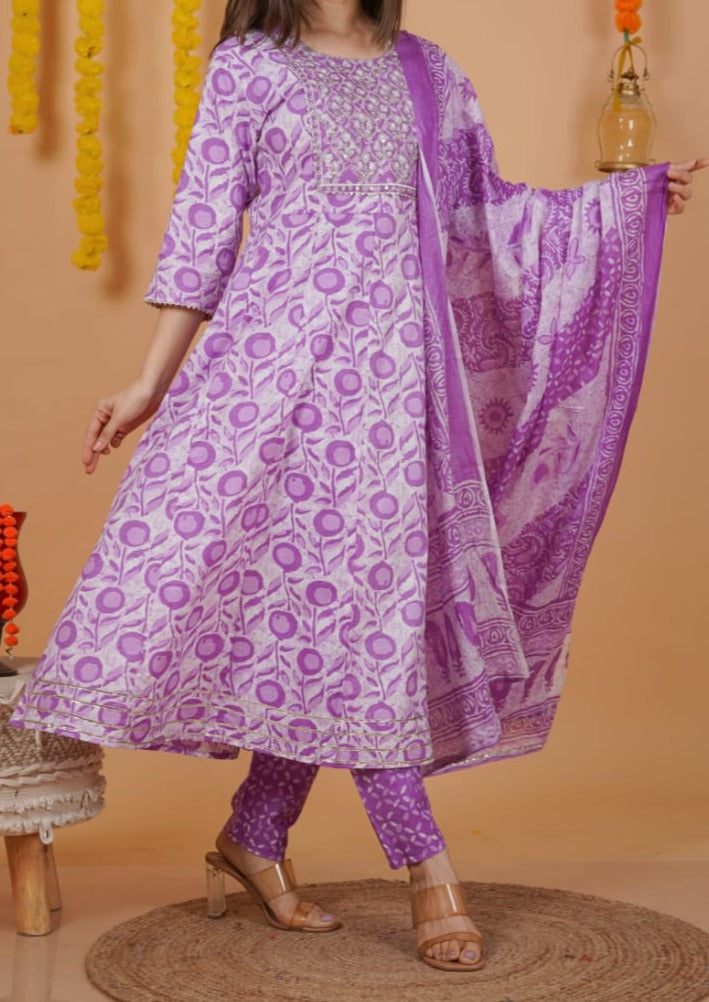 Lovely Lavender Kurti Set