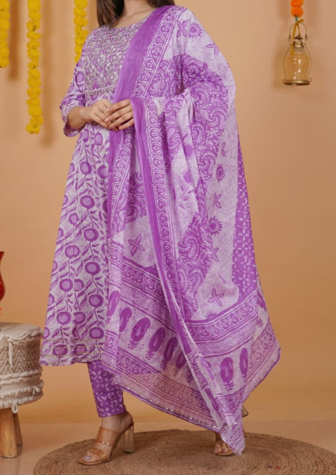 Lovely Lavender Kurti Set