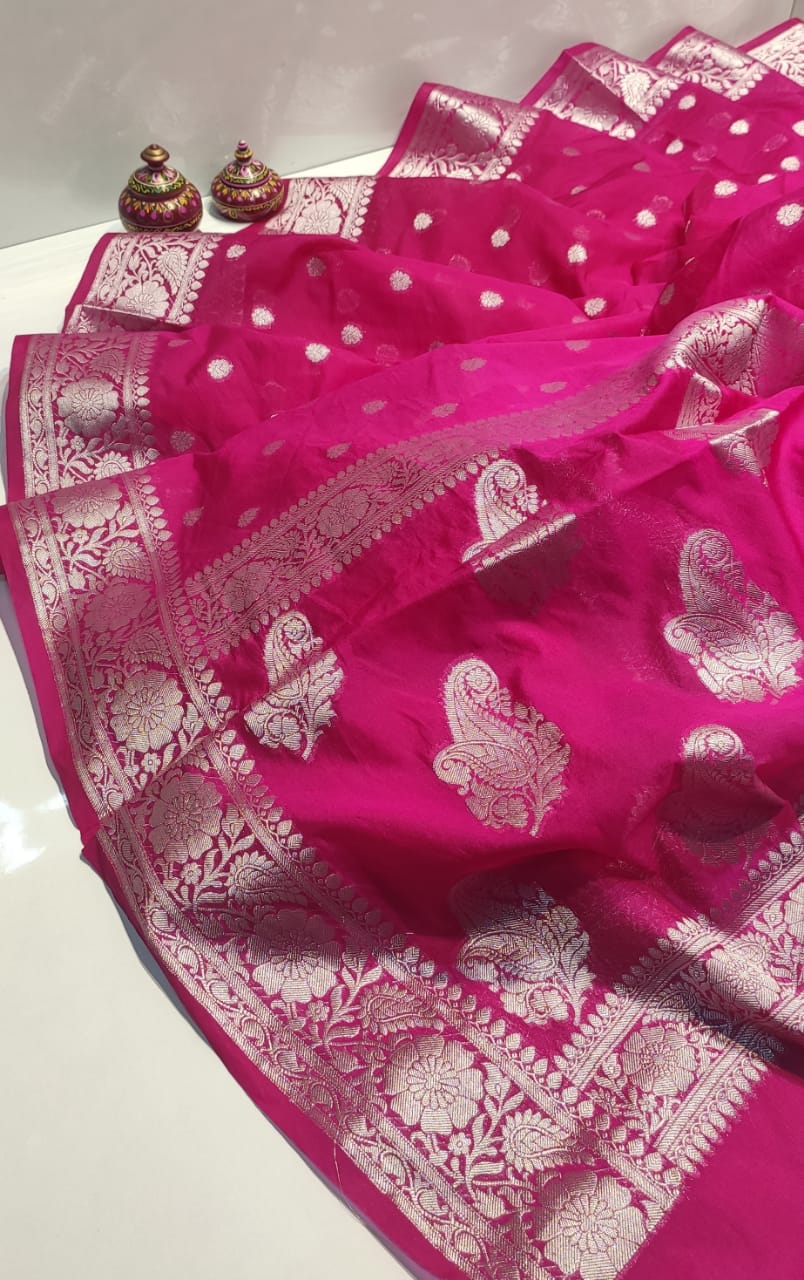 Banarasi Semi Georgette Soft Silk  Saree