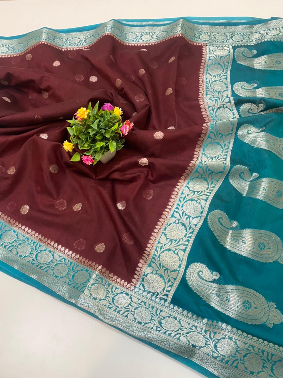 Banarasi Semi Georgette Soft Silk  Saree