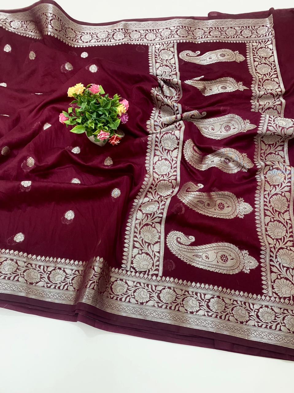 Banarasi Semi Georgette Soft Silk  Saree