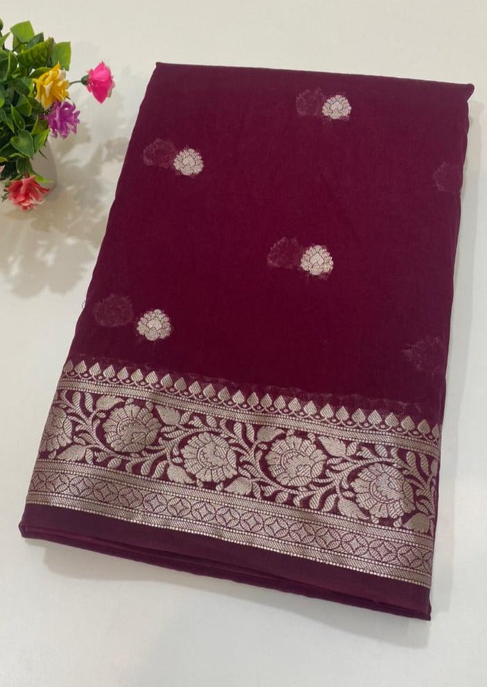 Banarasi Semi Georgette Soft Silk  Saree