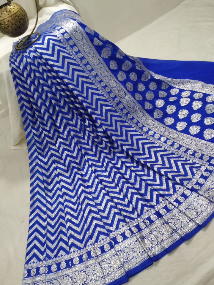 Banarasi Semi Georgette Katan Silk Saree