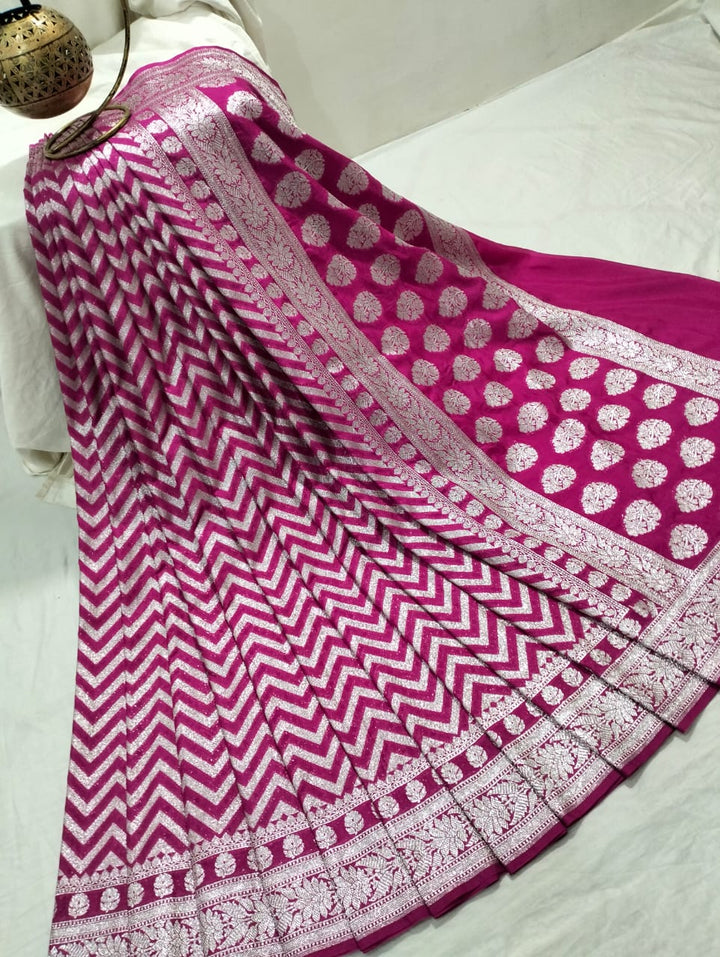 Banarasi Semi Georgette Katan Silk Saree