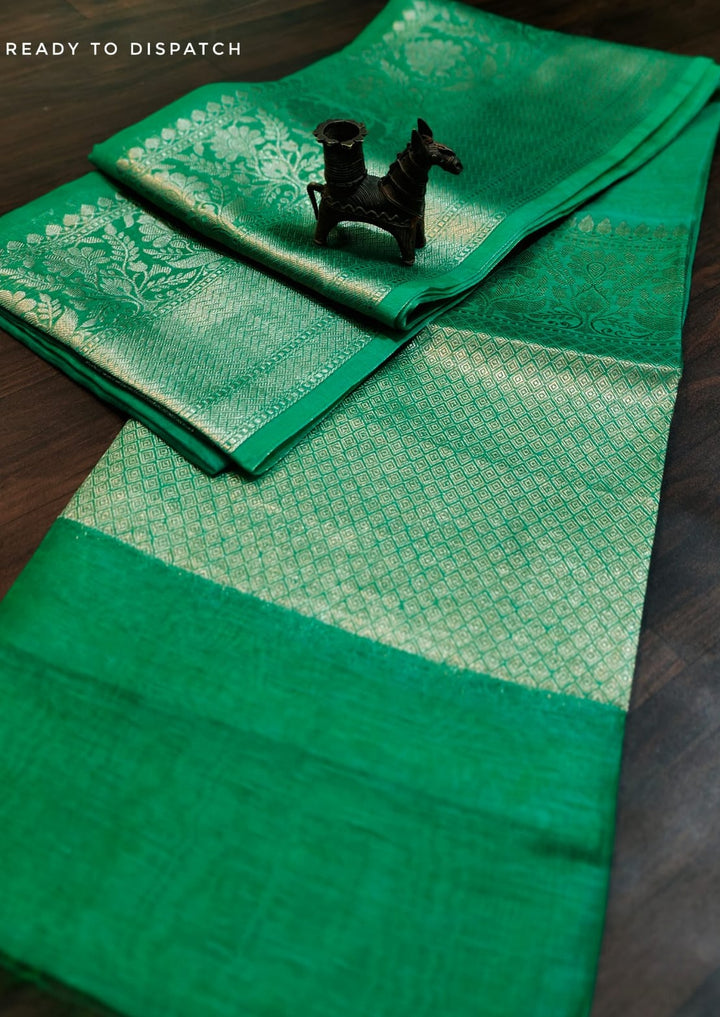 Pure Handwoven Silk Linen Banarasi