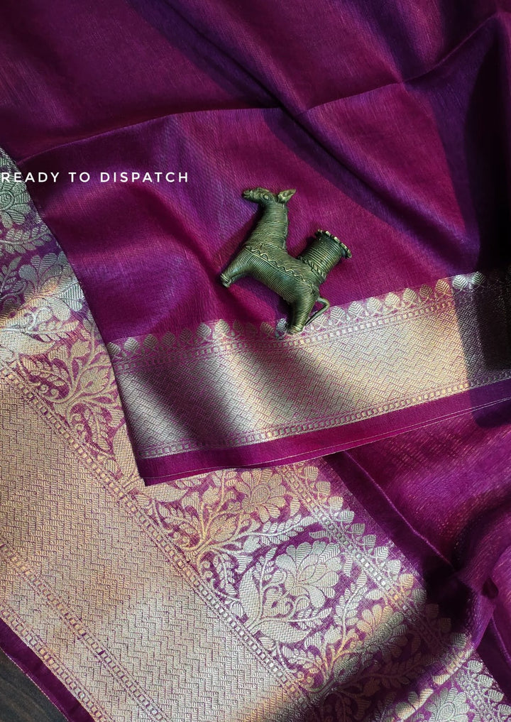 Pure Handwoven Silk Linen Banarasi