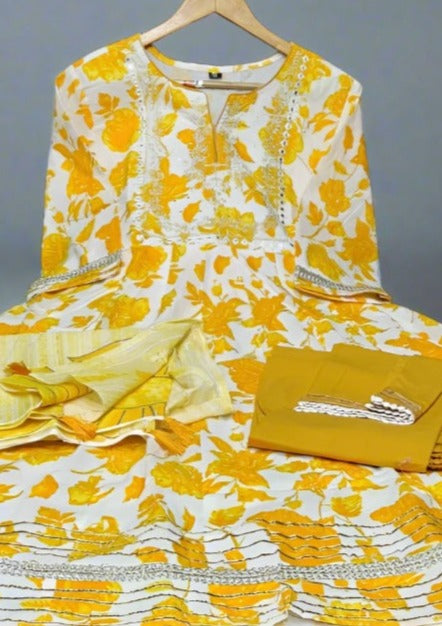 Yellow Rose Kurti Set