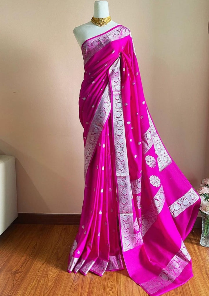 Banarasi Semi Georgette Soft Silk  Saree