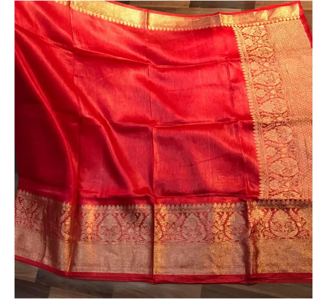 Pure Handwoven Silk Linen Banarasi