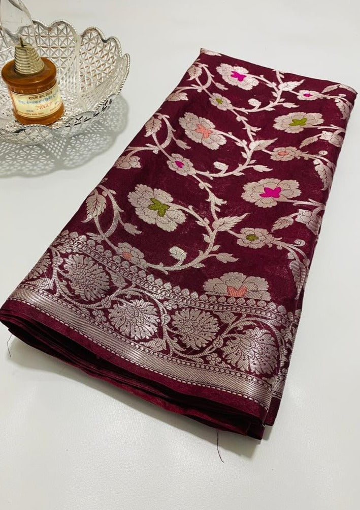 Banarasi Semi Georgette Soft Silk  Saree