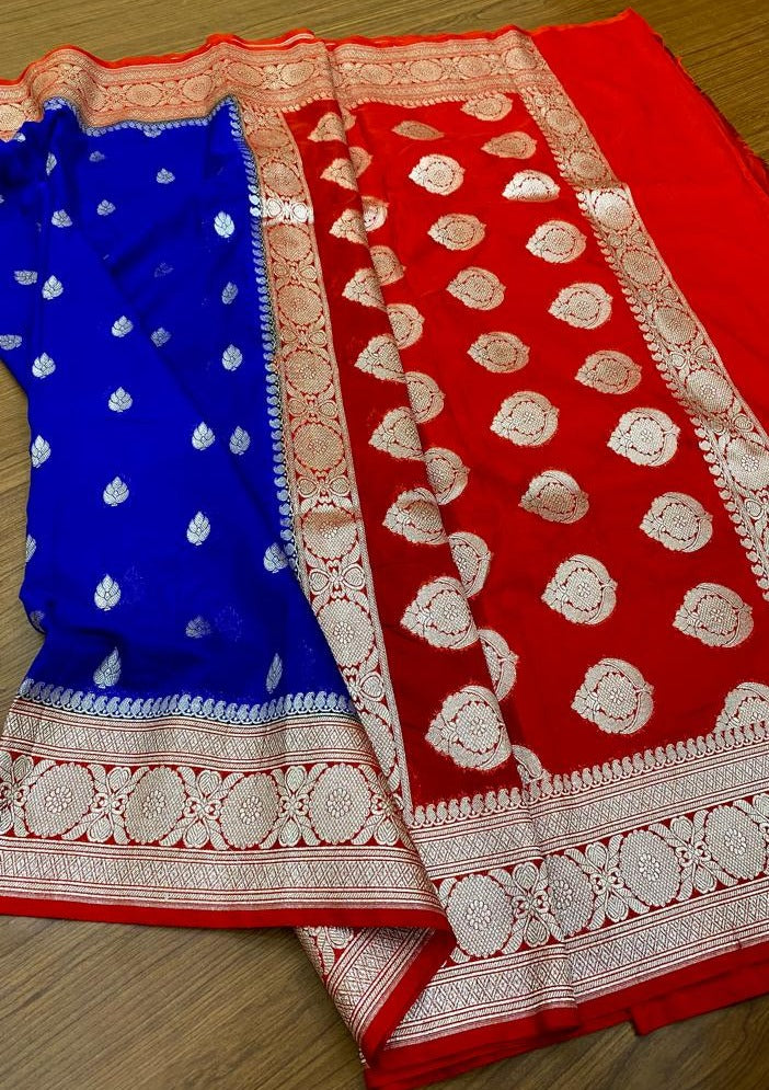 Banarasi Semi Georgette Katan Silk Saree