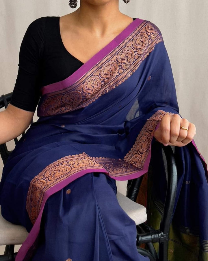 Bengal  khadi Cotton Saree