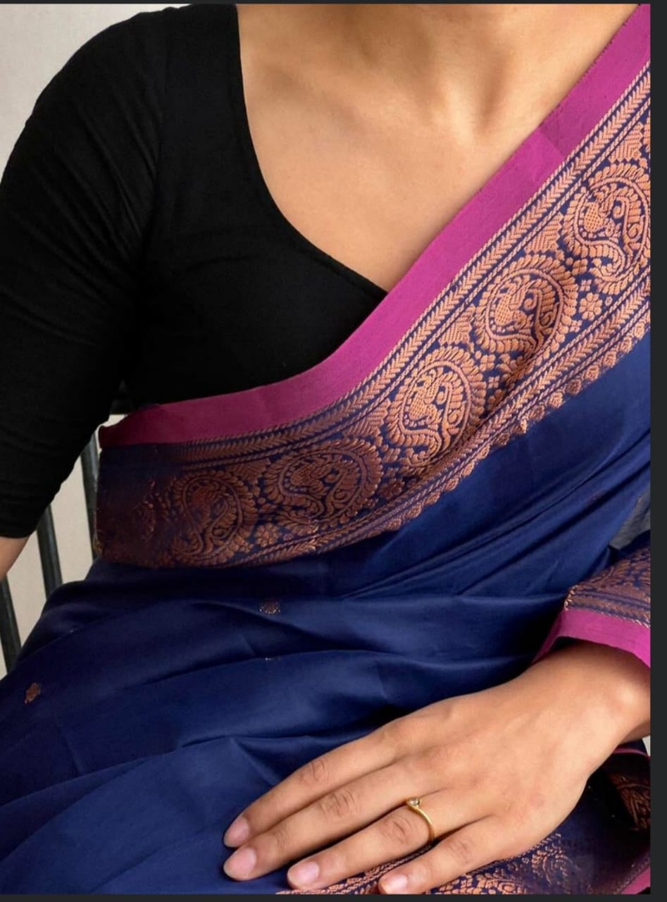 Bengal  khadi Cotton Saree