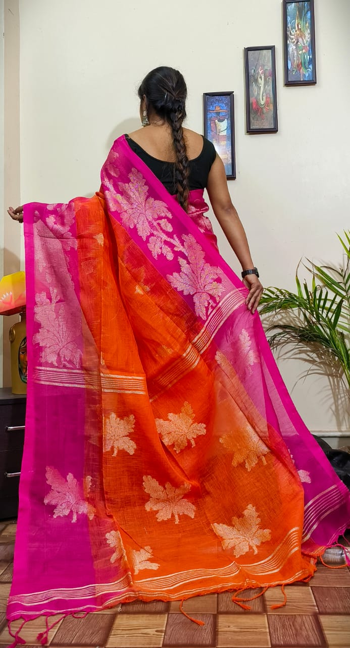 Linen Jamdani Saree