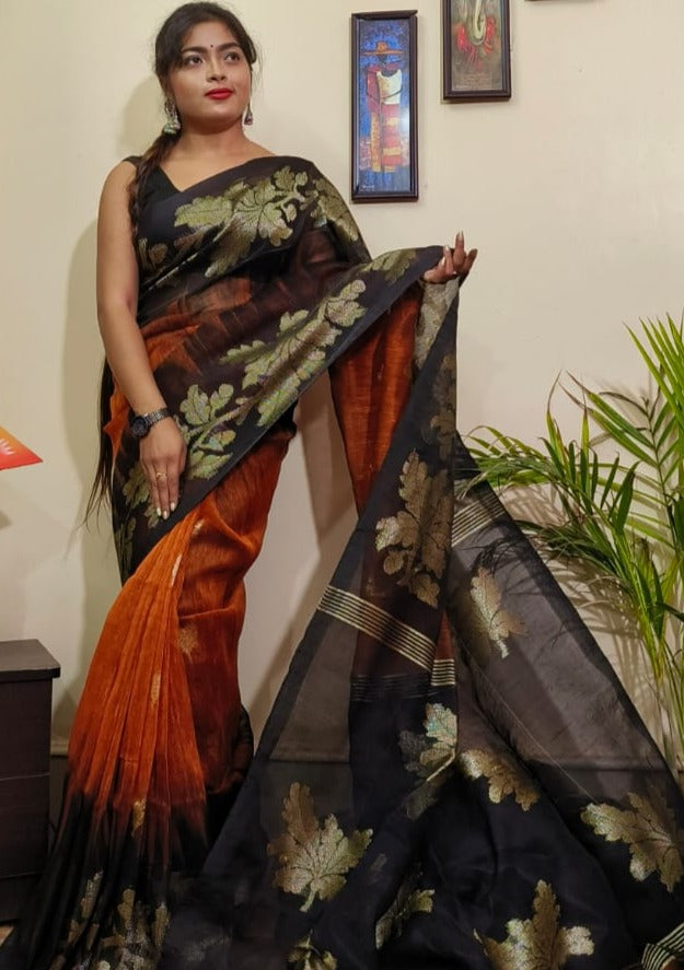 Linen Jamdani Saree