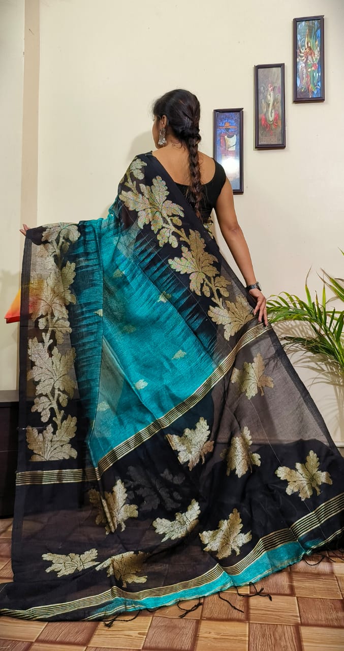 Linen Jamdani Saree