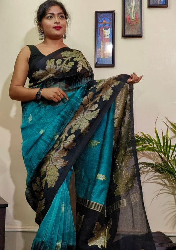 Linen Jamdani Saree