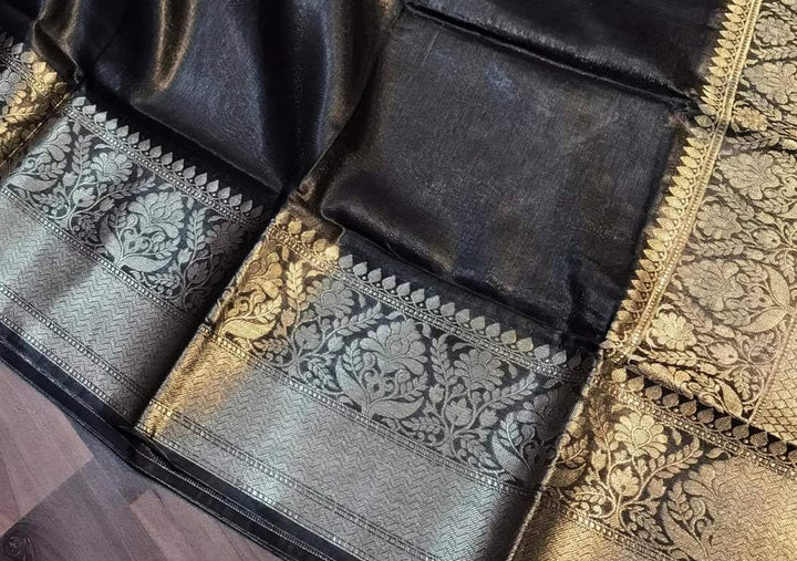 Pure Handwoven Silk Linen Banarasi