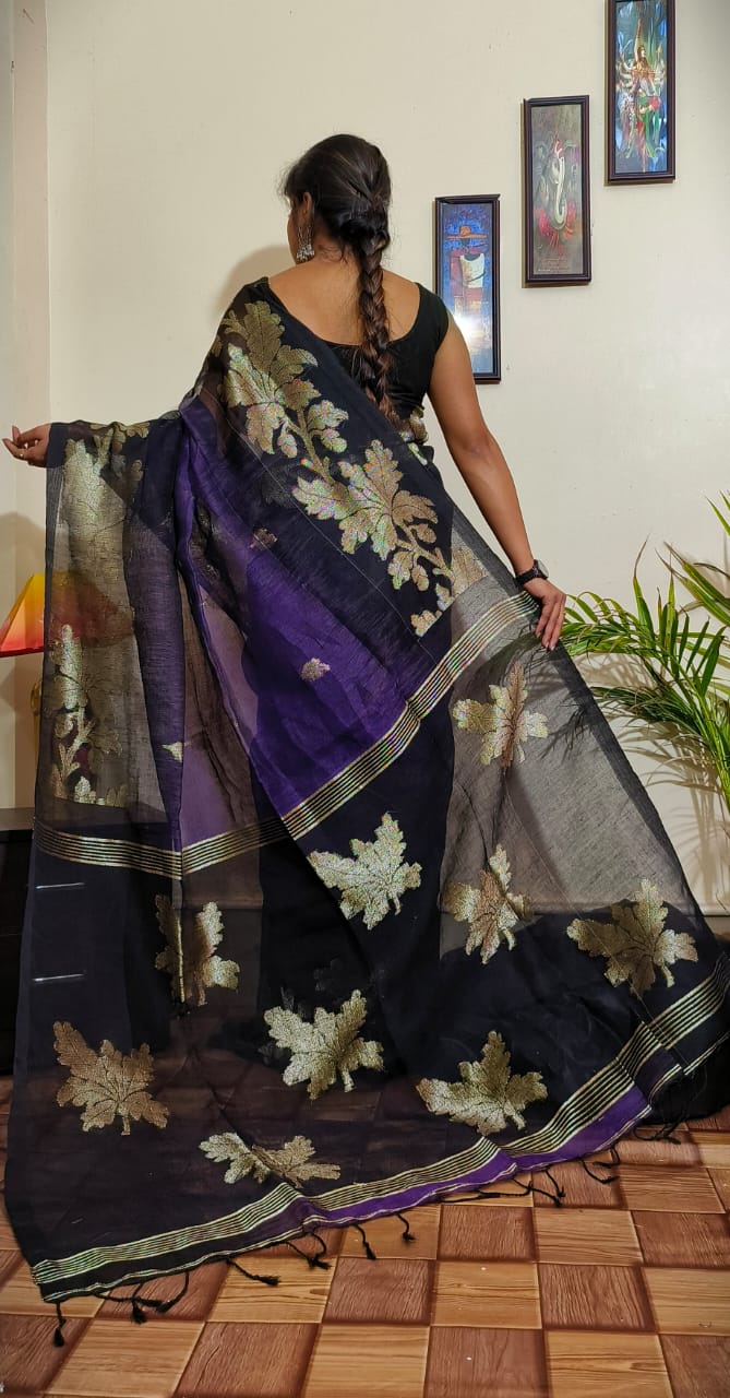 Linen Jamdani Saree