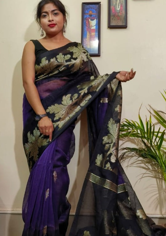 Linen Jamdani Saree