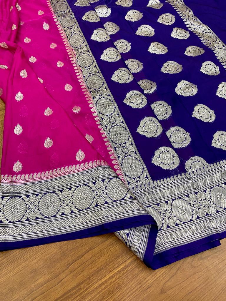 Banarasi Semi Georgette Katan Silk Saree