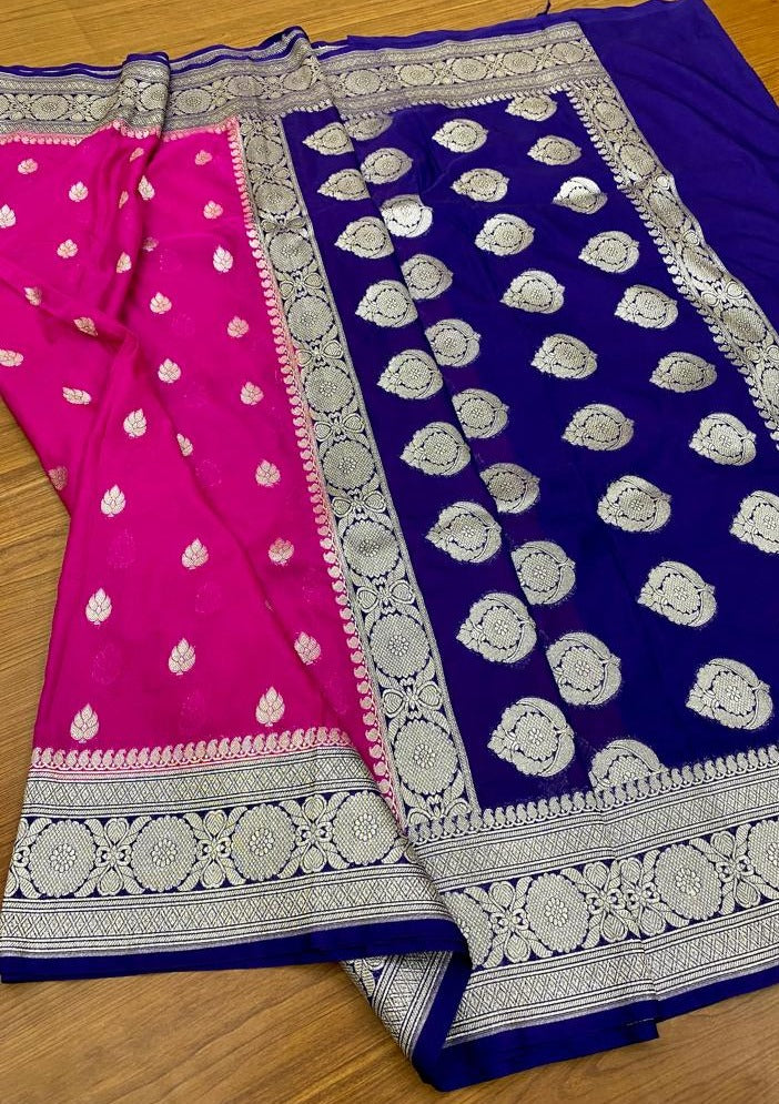 Banarasi Semi Georgette Katan Silk Saree