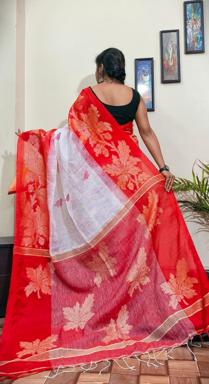 Linen Jamdani Saree