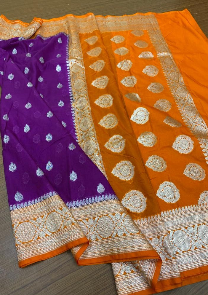 Banarasi Semi Georgette Katan Silk Saree