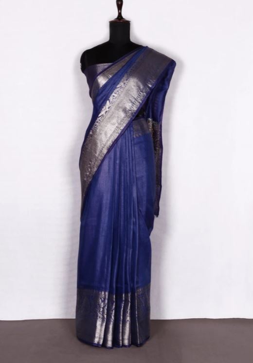 Pure Handwoven Silk Linen Banarasi