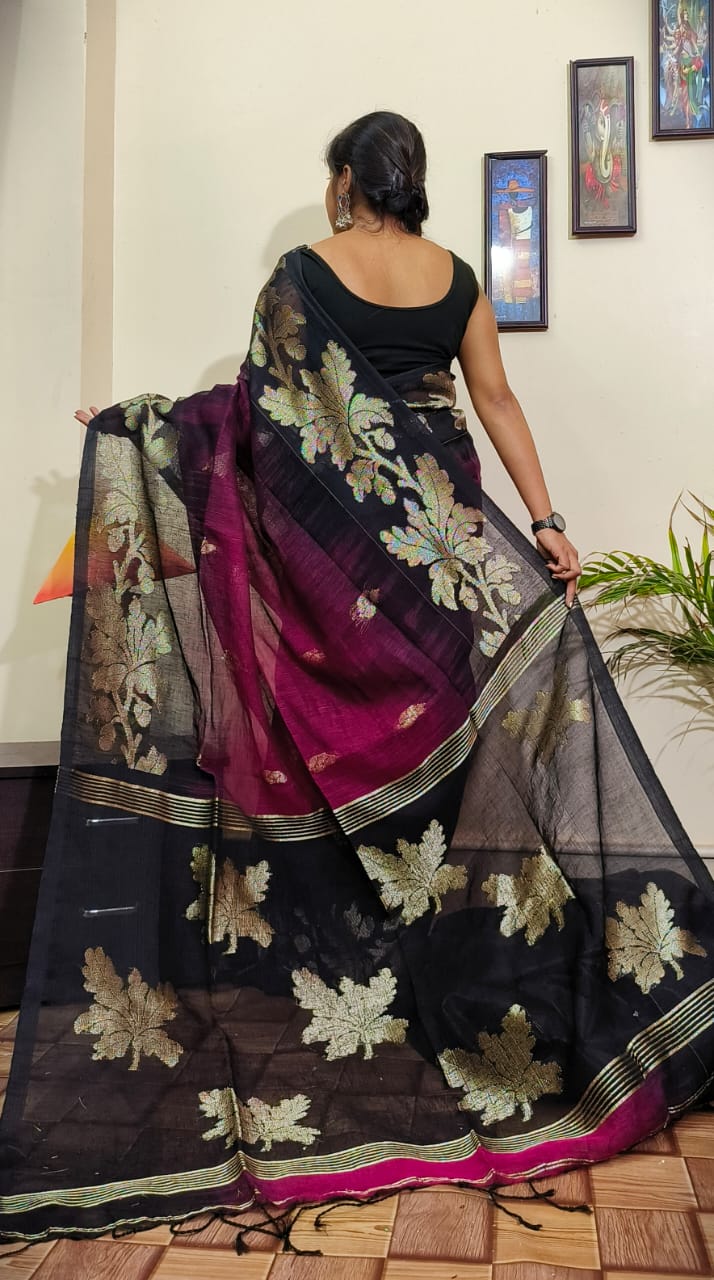 Linen Jamdani Saree